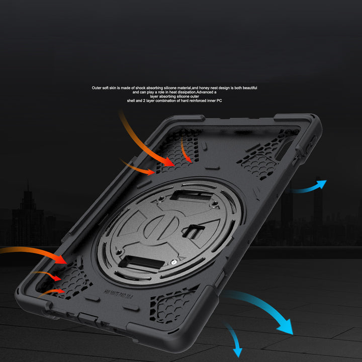 JLN-HW-MTP_BAH3 | Huawei MatePad 10.4 BAH3-W09 / BAH3-AL00 | Ultra 3 layers shockproof rugged case with hand strap and kick-stand