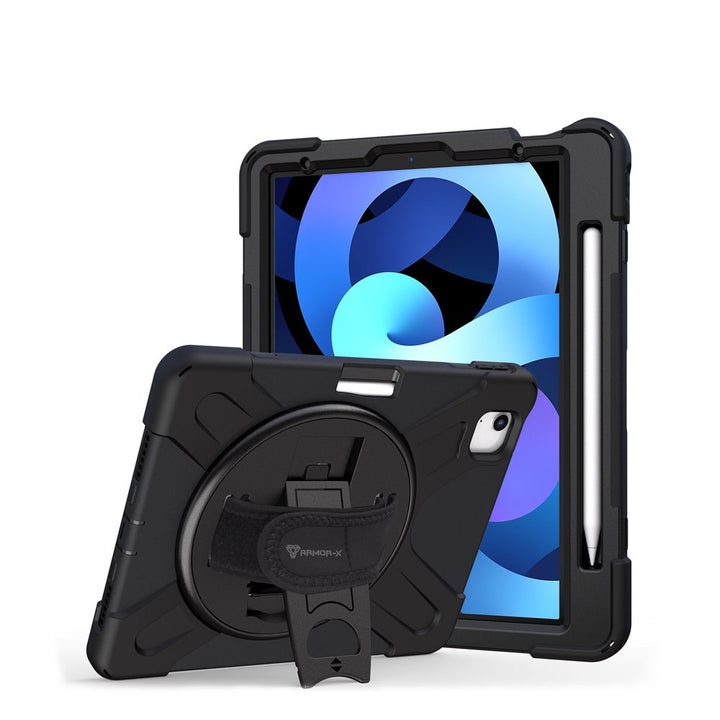 JLN-iPad-A4 | iPad Air 4 2020 | Ultra 3 layers shockproof rugged case with hand strap and kick-stand