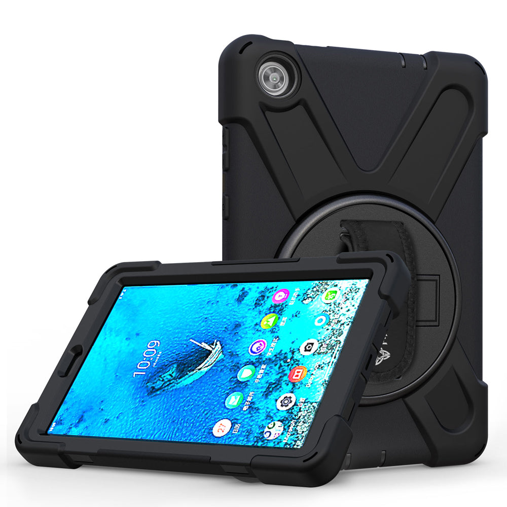 JLN-LN-M8HD | Lenovo Tab M8 (3rd Gen) TB-8506 | Ultra 3 layers shockproof rugged case with hand strap & kick-stand