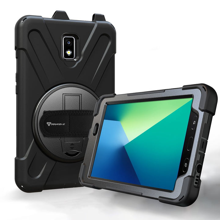 JLN-SS-ACT2 | Samsung Galaxy Tab Active 2 T390 T395 | Ultra 3 layers shockproof rugged case with hand strap and kick-stand