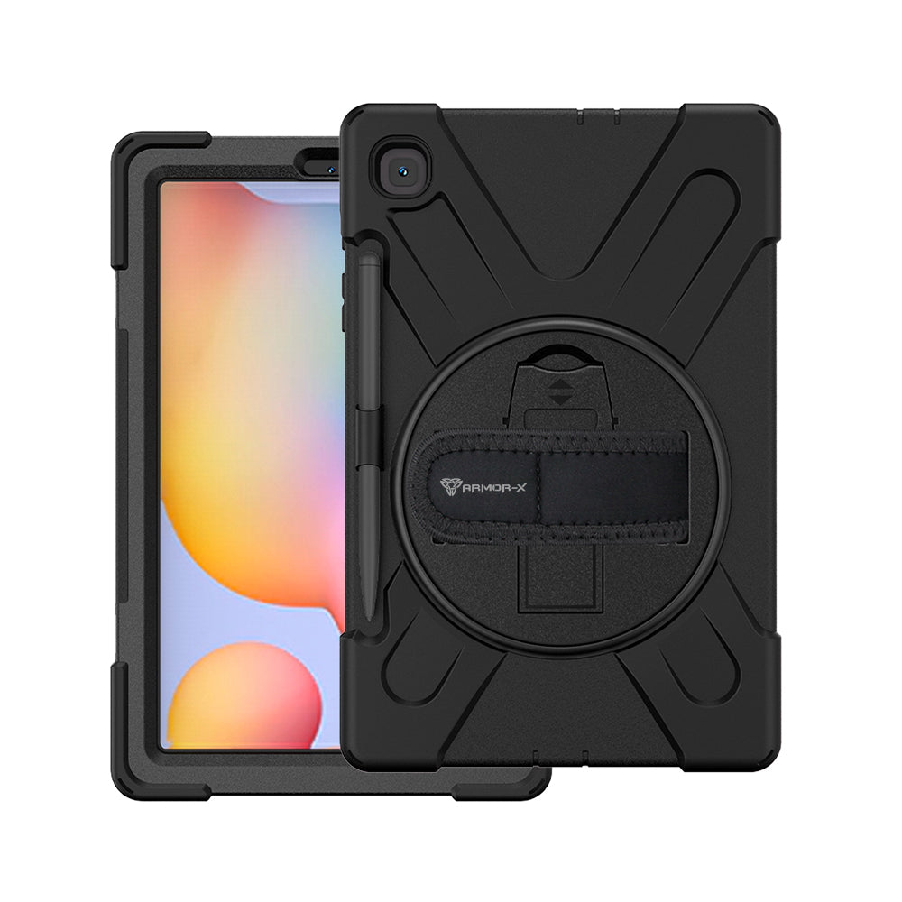 JLN-SS-P610 | Samsung Galaxy Tab S6 Lite SM-P610/P615 | Ultra 3 layers shockproof rugged case with hand strap and kick-stand