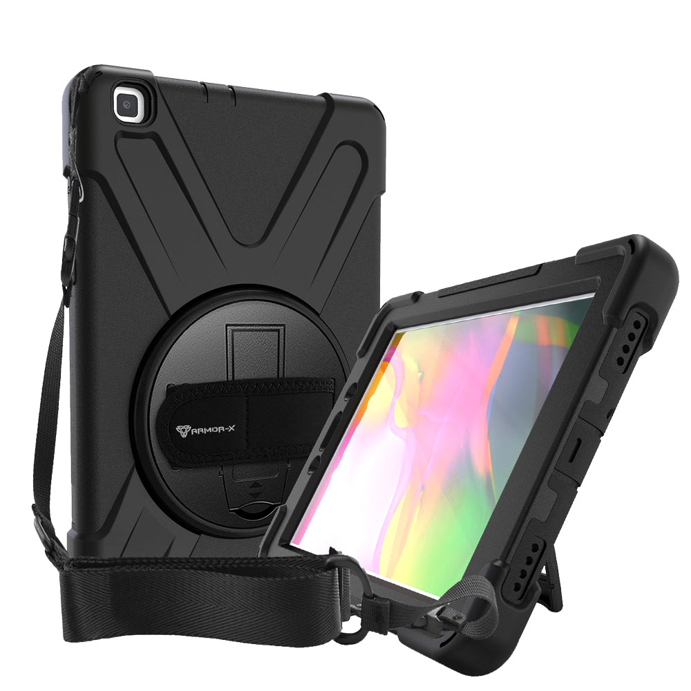 JLN-SS-T290 | Samsung Galaxy Tab A 8.0 (2019) T290 T295 | Ultra 3 layers shockproof rugged case with hand strap and kick-stand