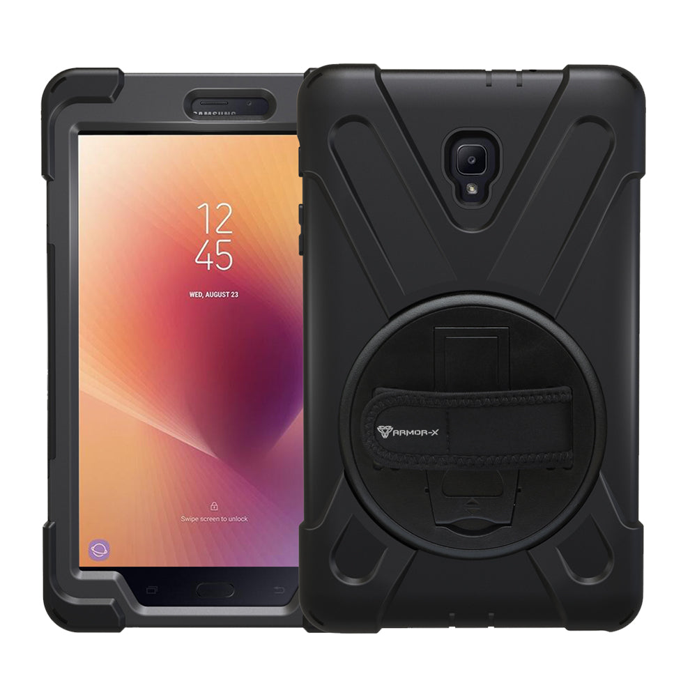JLN-SS-T385 | Samsung Galaxy Tab A 8.0 (2017) T380 T385 | Ultra 3 layers shockproof rugged case with hand strap and kick-stand