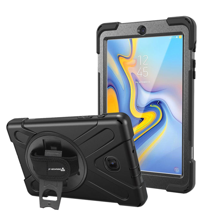 JLN-SS-T387 | Samsung Galaxy Tab A 8.0 (2018) T387W T387V | Ultra 3 layers shockproof rugged case with hand strap and kick-stand