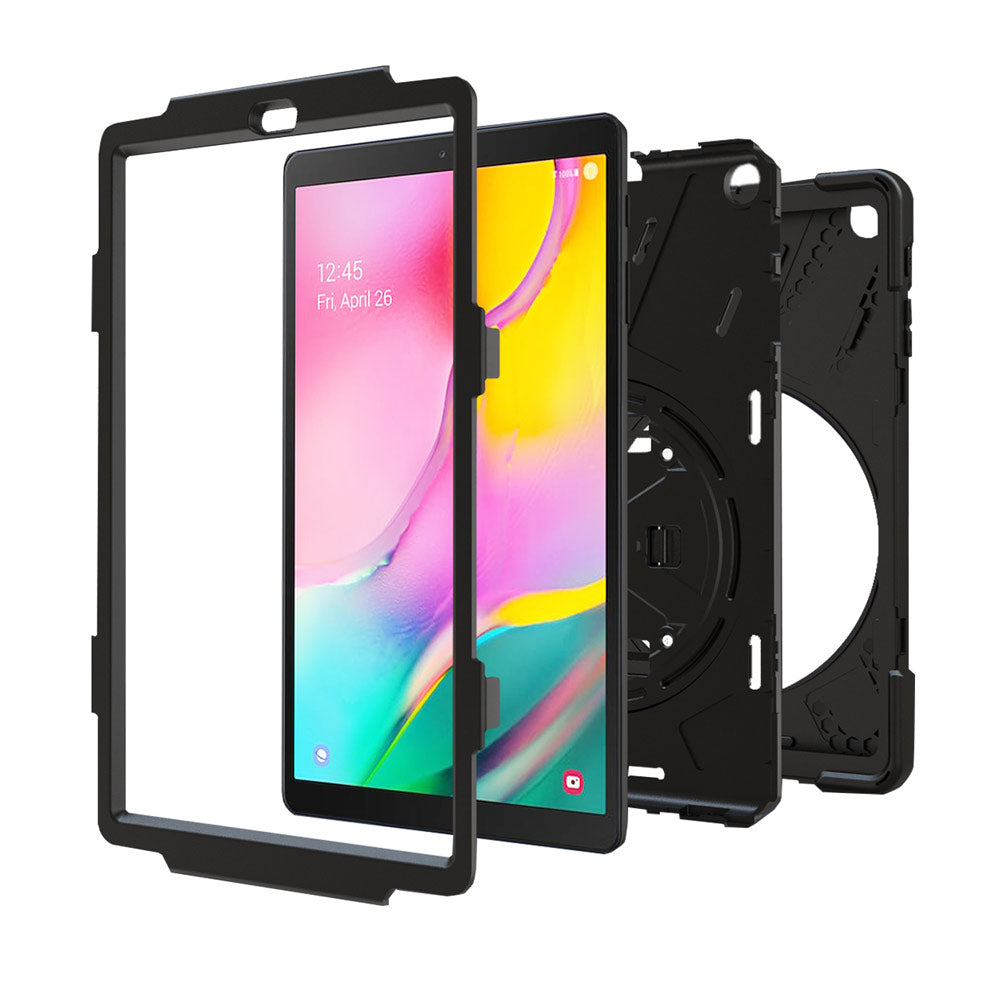 JLN-SS-T515 | Samsung Galaxy Tab A 10.1 (2019) T515 T510 | Ultra 3 layers shockproof rugged case with hand strap and kick-stand