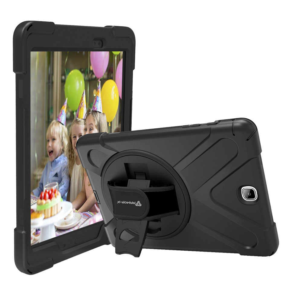JLN-SS-T550 | Samsung Galaxy Tab A 9.7 T550 T555 | Ultra 3 layers shockproof rugged case with hand strap and kick-stand