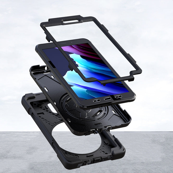 JLN-SS-T570 | Samsung Galaxy Tab Active 3 T570 T575 T577 | Ultra 3 layers shockproof rugged case with hand strap & kick-stand & pen holder