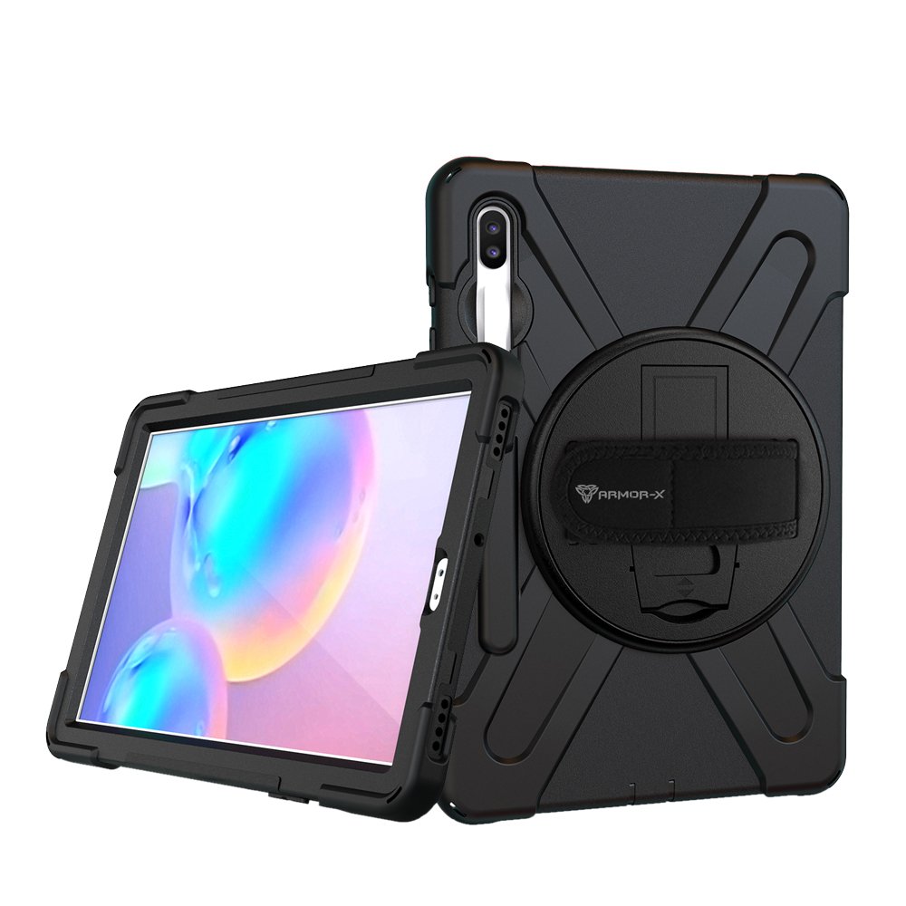 JLN-SS-T860 | Samsung Galaxy Tab S6 T860 T865 | Ultra 3 layers shockproof rugged case with hand strap and kick-stand