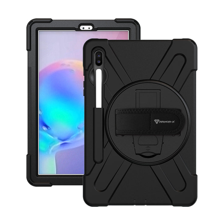JLN-SS-T860 | Samsung Galaxy Tab S6 T860 T865 | Ultra 3 layers shockproof rugged case with hand strap and kick-stand