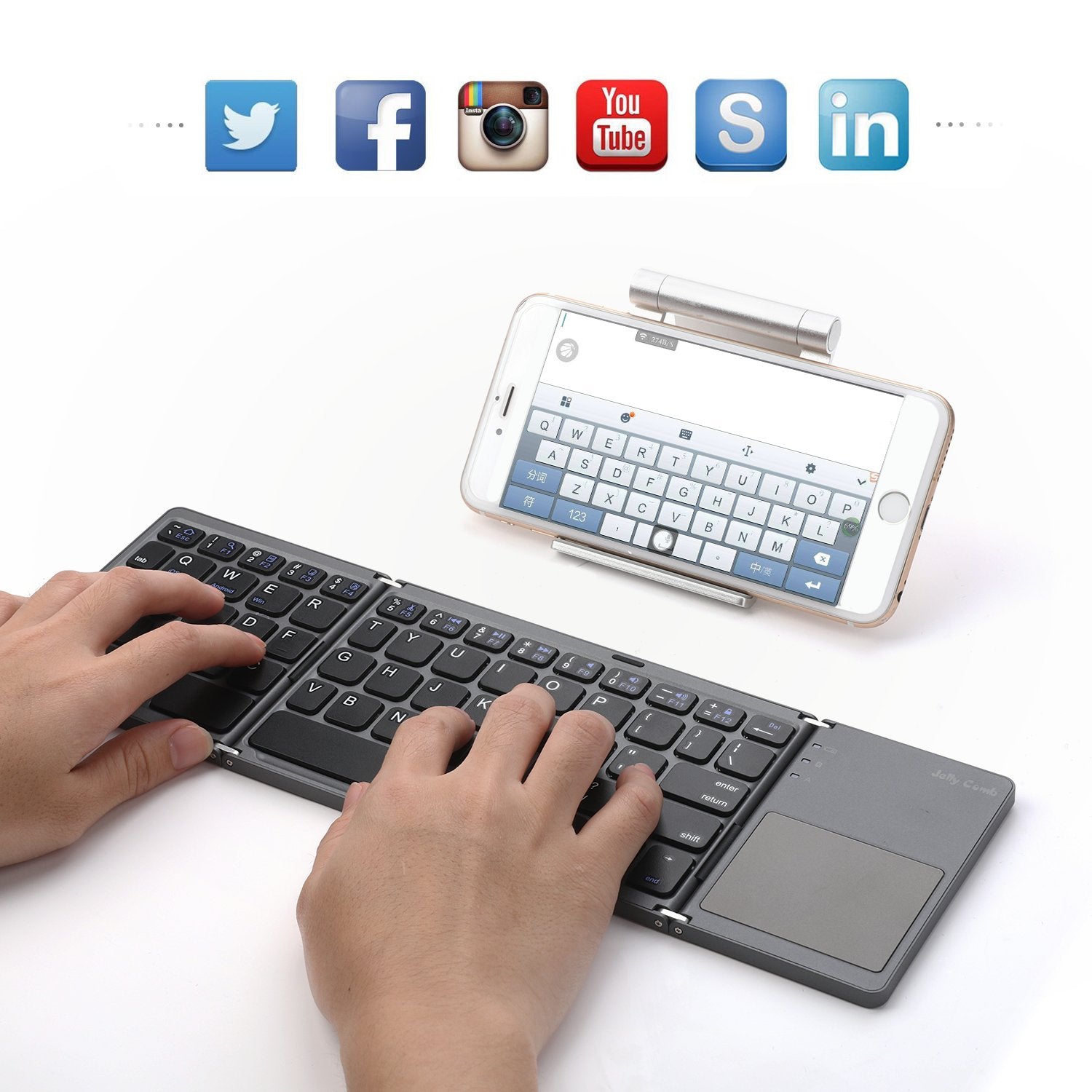 KBA-02 | Foldable pocket Size Portable Mini BT Wireless Keyboard w