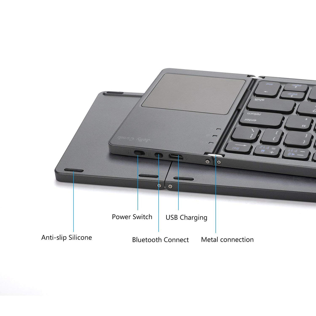 KBA-02 | Foldable pocket Size Portable Mini BT Wireless Keyboard w/ Touchpad