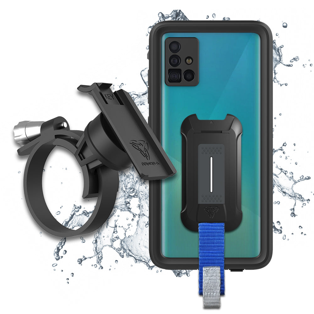 KIT-X22-MX | Bike Kit | Light Weight Bar Mount with Waterproof Case for Galaxy A10e A51