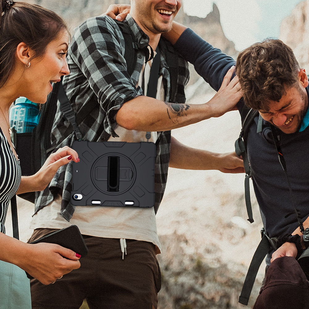 KKN-iPad-N3 | IPAD 10.2 (7TH & 8TH GEN.) 2019 / 2020 | Ultra 3 layers shockproof rugged case with hand strap and kick-stand