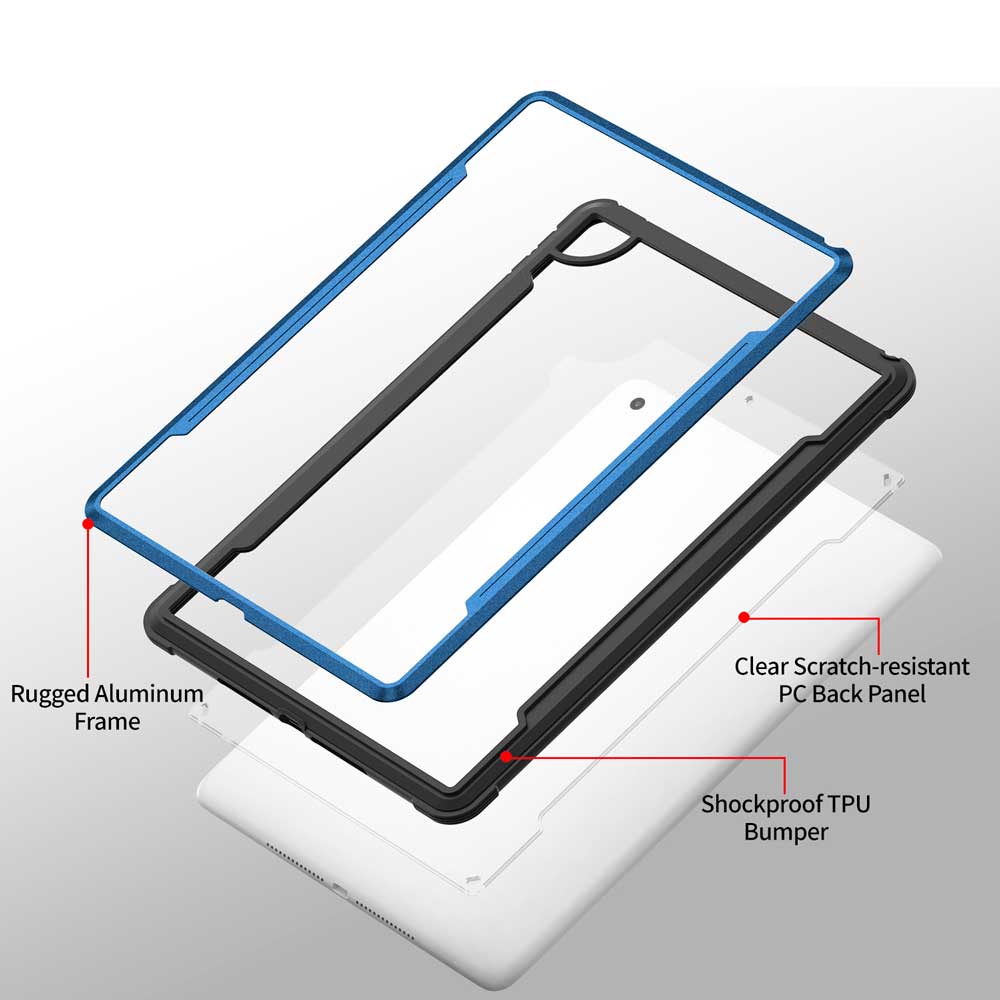 LXS-iPad-N3 | IPAD 10.2 (7TH & 8TH GEN.) 2019 / 2020 | Metal Protective Shockproof case with hand strap kick-stand & X-Mount