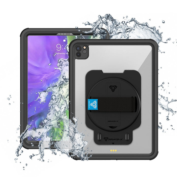 MUN-A12S | iPad Pro 11 ( 2nd Gen ) 2020 | IP68 Waterproof, Shock & Dust Proof Case With Handstrap & Kickstand