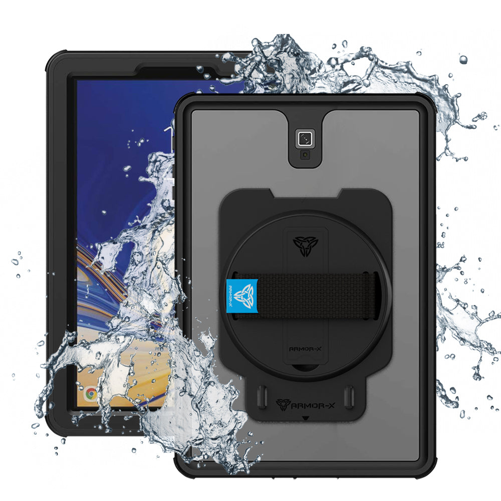 MUN-S4 | Samsung Galaxy Tab S4 10.5 T830 T835 | Waterproof Case With Handstrap & Kickstand