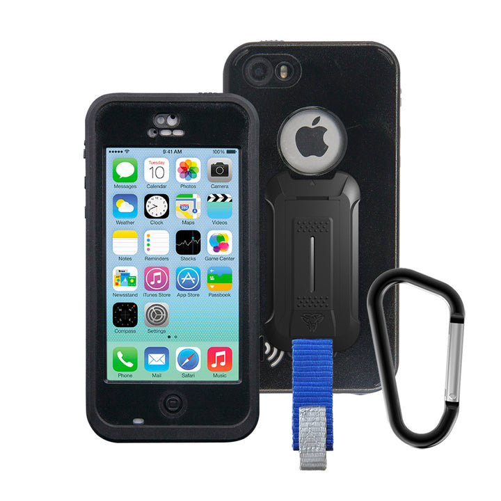 MX-AP2S-BK | iPhone 5C Waterproof Case | IP68 shock & water proof Cover w/ X-Mount & Carabiner