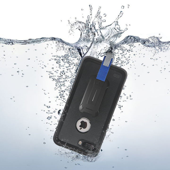 MX-AP7P-BK | iPhone 7 Plus Waterproof Case | IP68 shock & water proof Cover w/ X-Mount & Carabiner
