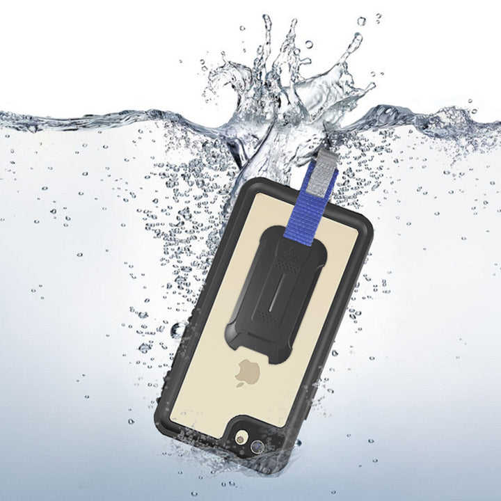 MX-i7-BK | iPhone 7 Waterproof Case | IP68 shock & water proof Cover w/ X-Mount & Carabiner