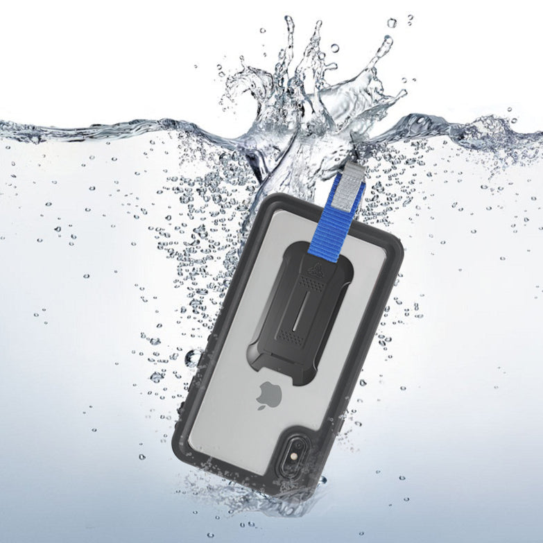 MX-IPHX-BK | iPhone X iPhone XS Waterproof Case | IP68 shock & water proof Cover w/ X-Mount & Carabiner