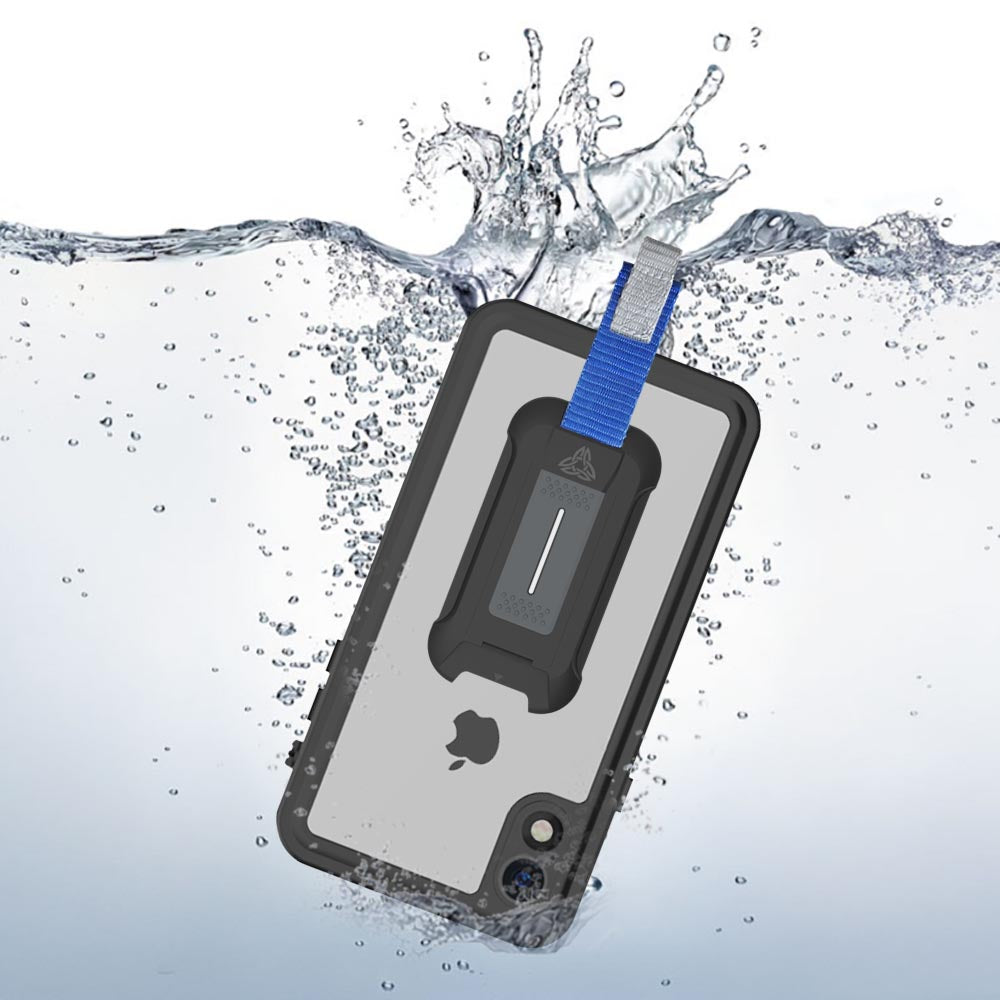 MX-IPHXR-BK | iPhone XR Waterproof Case | IP68 shock & water proof Cover w/ X-Mount & Carabiner