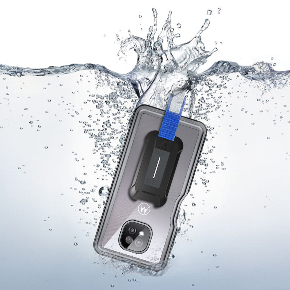 MX-MT21-GPW | Motorola Moto G Power (2021) Waterproof Case | IP68 shock & water proof Cover w/ X-Mount & Carabiner