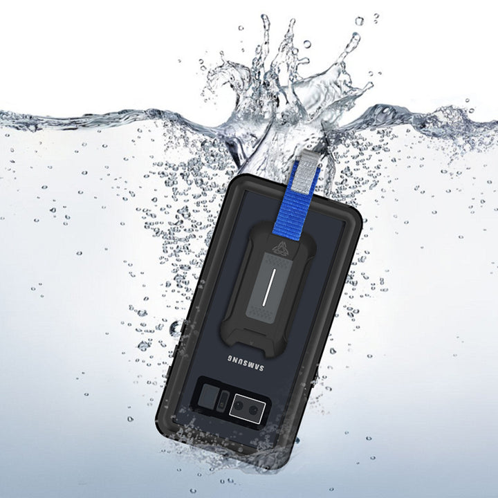 MX-N8-BK*NOTE 8 | Samsung Galaxy Note 8 Waterproof Case | IP68 shock & water proof Cover w/ X-Mount & Carabiner