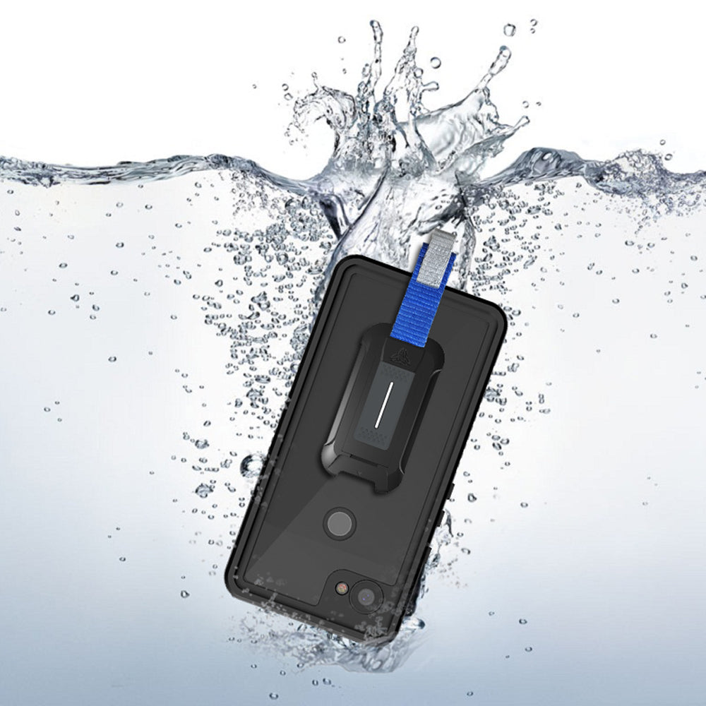 MX-PX3A | Google Pixel 3a Waterproof Case | IP68 shock & water proof Cover w/ X-Mount & Carabiner