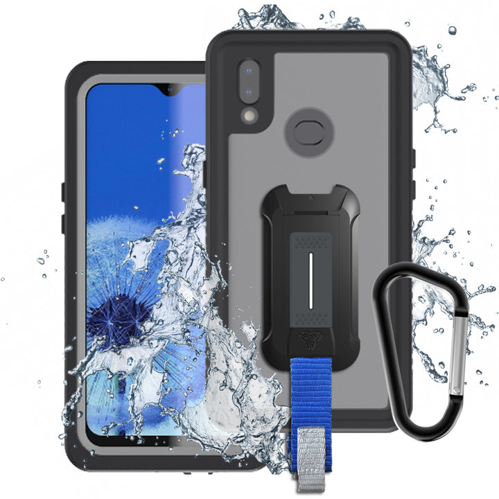 MX-SS19-A10S | Samsung Galaxy A10S Waterproof Case | IP68 shock & water proof Cover w/ X-Mount & Carabiner