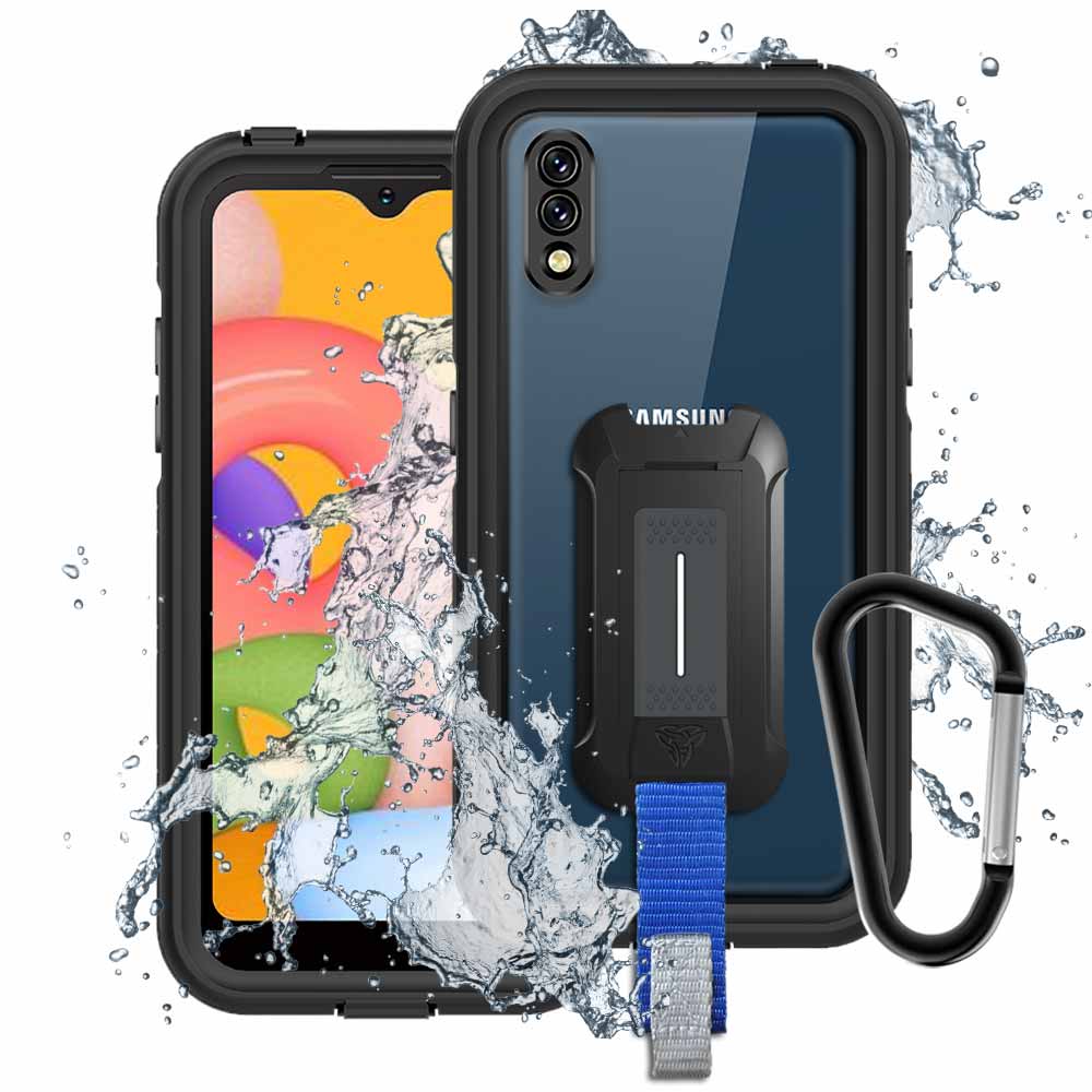 MX-SS20-A01US | Samsung Galaxy A01 (US Ver.) Waterproof Case | IP68 shock & water proof Cover w/ X-Mount & Carabiner