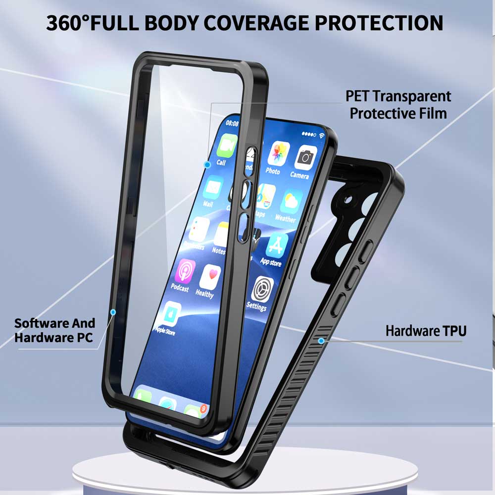 MX-SS22-S22P | Samsung Galaxy S22 Plus 5G Waterproof Case | IP68 shock & water proof Cover w/ X-Mount & Carabiner
