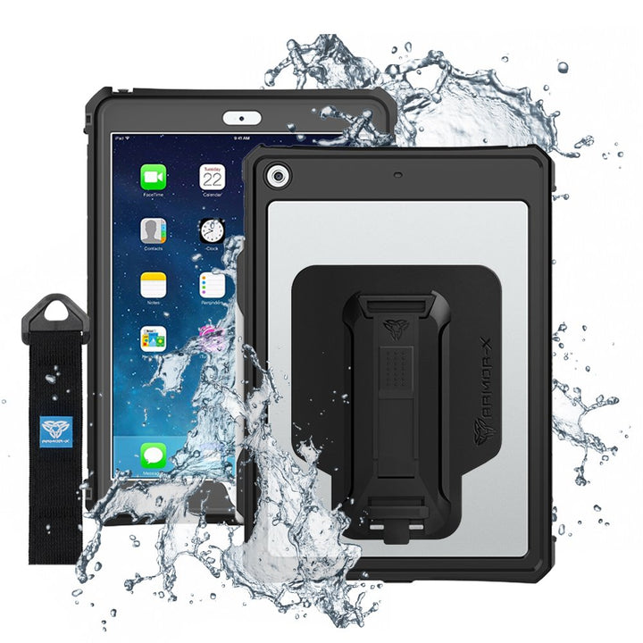 MXK-A10S | IPAD 10.2 (7TH & 8TH & 9TH GEN.) 2019 / 2020 / 2021 | IP68 Waterproof Case W/ Keyboard Connector, Pencil Holder, Hand Strap, Kickstand & X-mount
