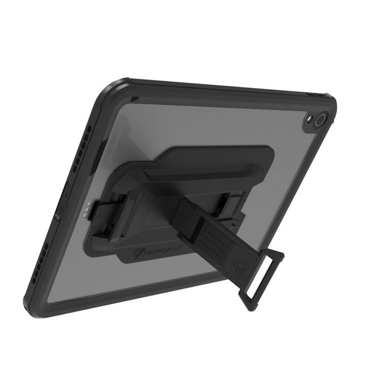 ARMOR-X iPad 10.9 case with kick stand for horizontal angle. Hand free typing, drawing, video watching.