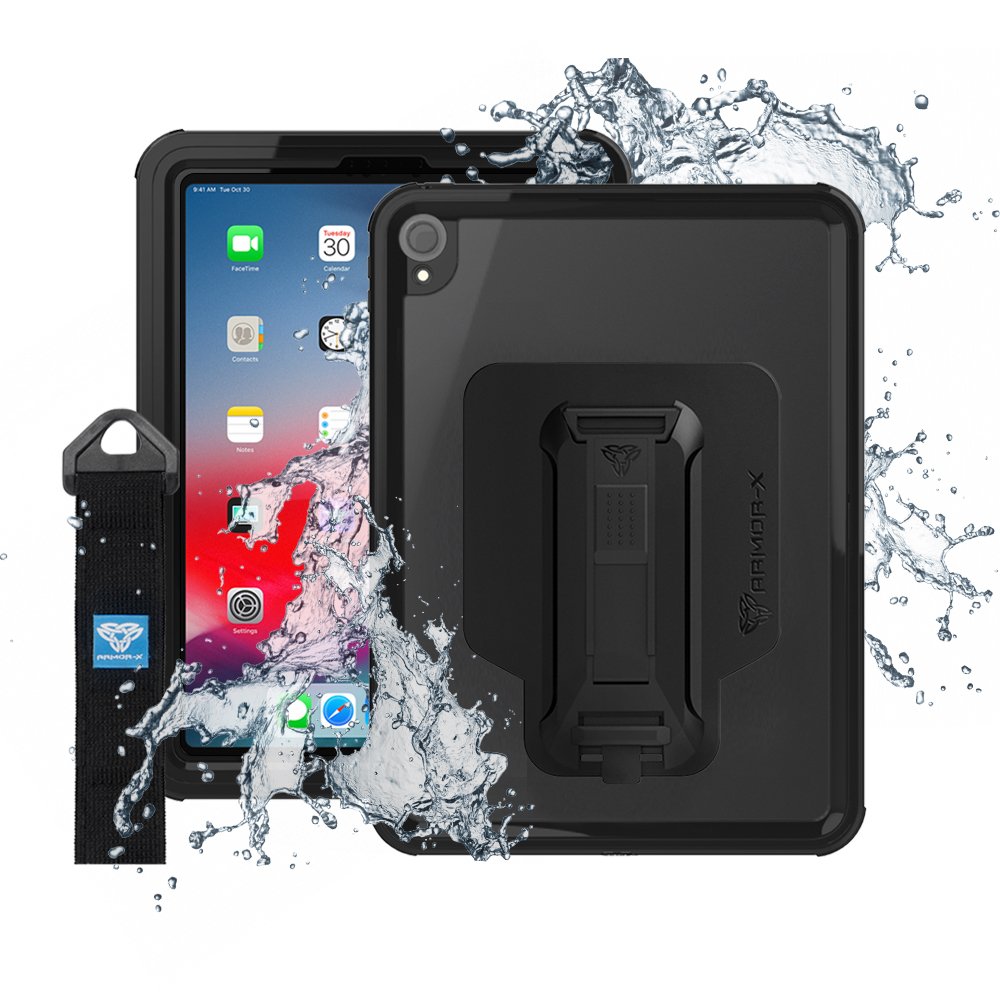 MXS-A9S | iPad Pro 11 2018 | IP68 Waterproof Case With Handstrap & Kickstand & X-Mount