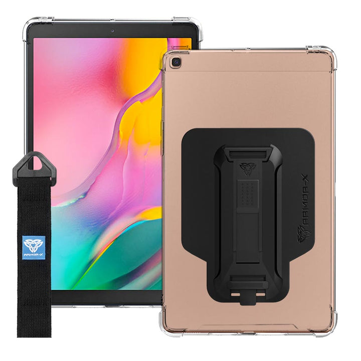 DXS-SS-T515 | Samsung Galaxy Tab A 10.1 (2019) T515 T510 | Ultra slim 4 corner Anti-impact tablet case with hand strap kick-stand & X-Mount