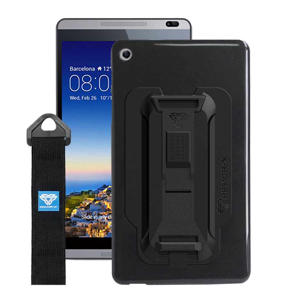 PXS-HW04 | Huawei MediaPad M1 8.0 S8-301U | Shockproof Case w/ Kickstand & hand strap & X-Mount