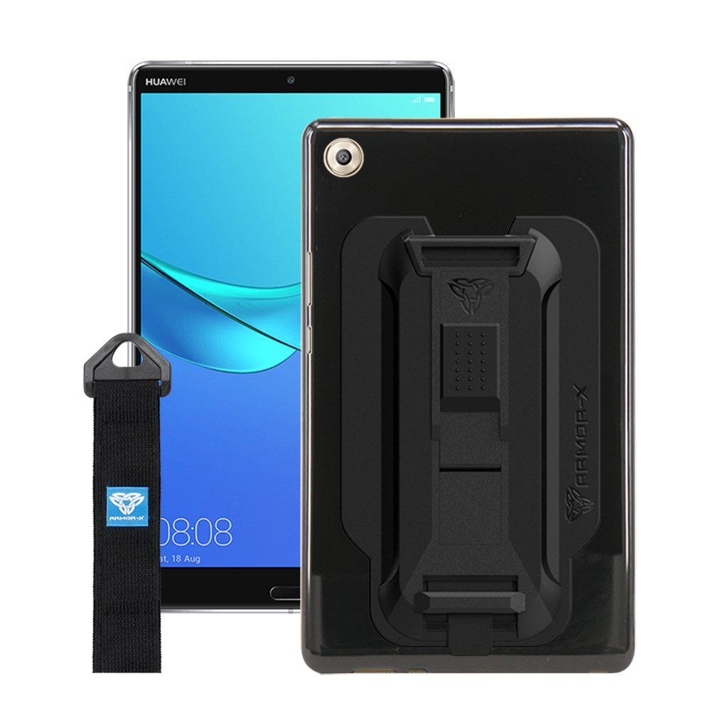 PXS-HW25 | Huawei MediaPad M5 8.4 | Shockproof Case w/ Kickstand & hand strap & X-Mount