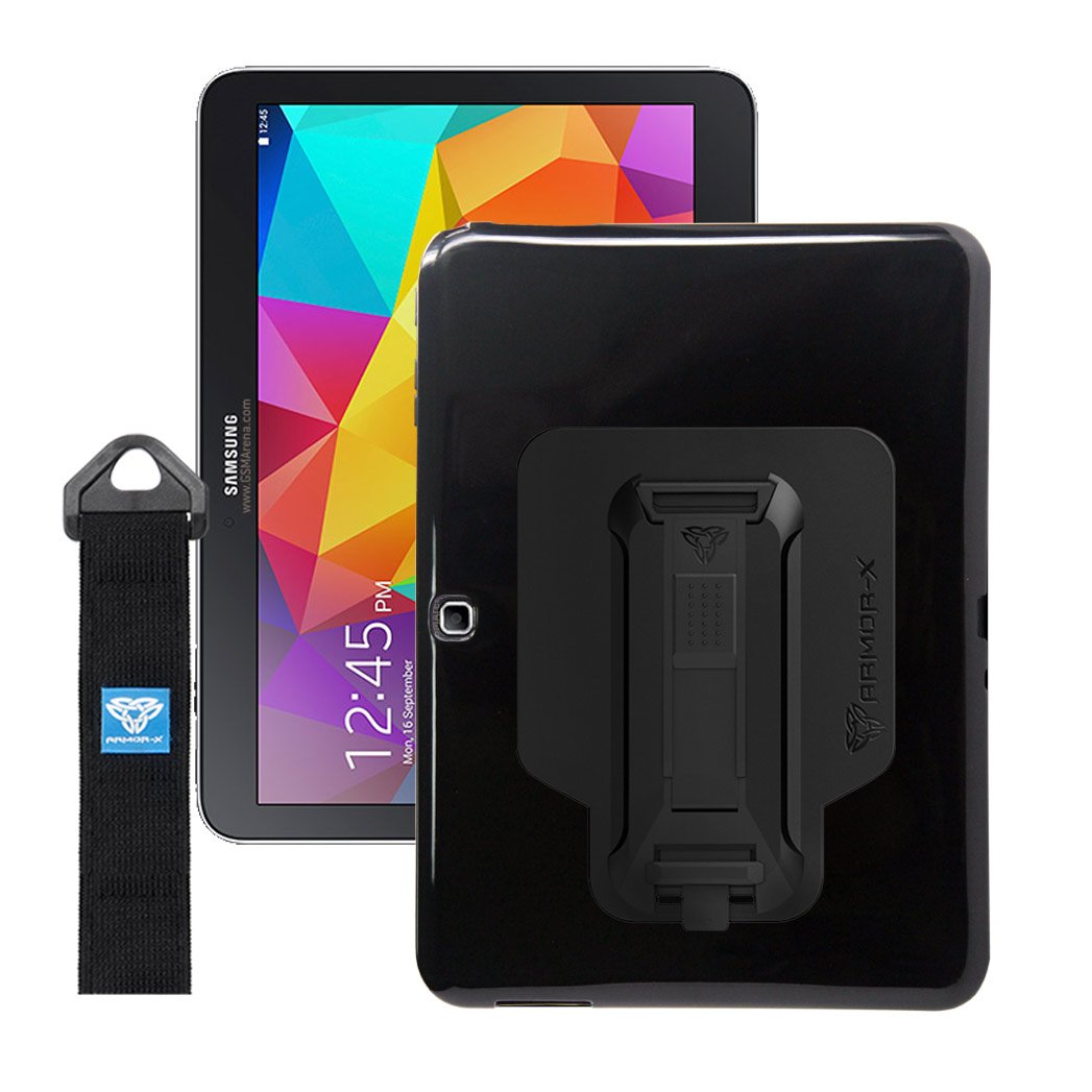 PXS-SS18 | Samsung Galaxy Tab 4 10.1 T530 | Shockproof Case w/ Kickstand & hand strap & X-Mount