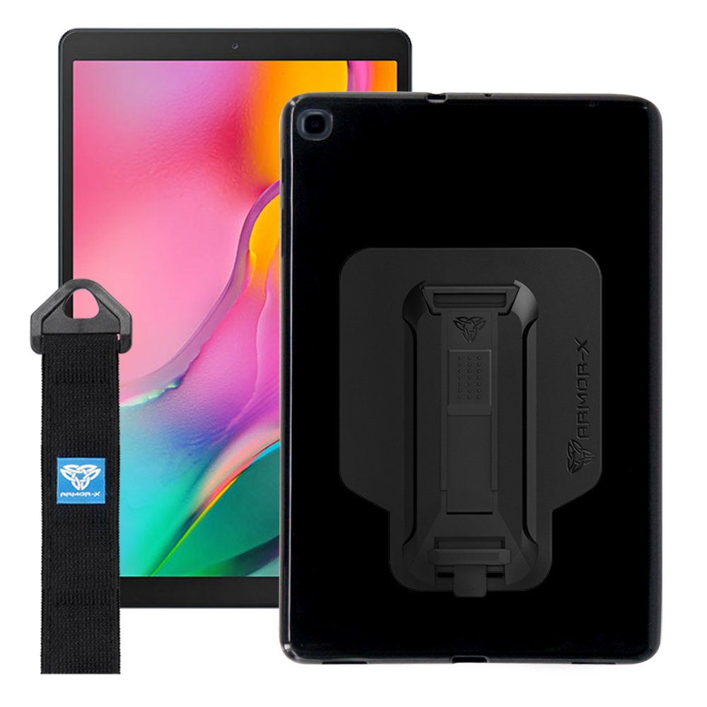 PXS-SS40 | Samsung Galaxy Tab A 10.1 (2019) T510 T515 | Shockproof Case w/ Kickstand & hand strap & X-Mount
