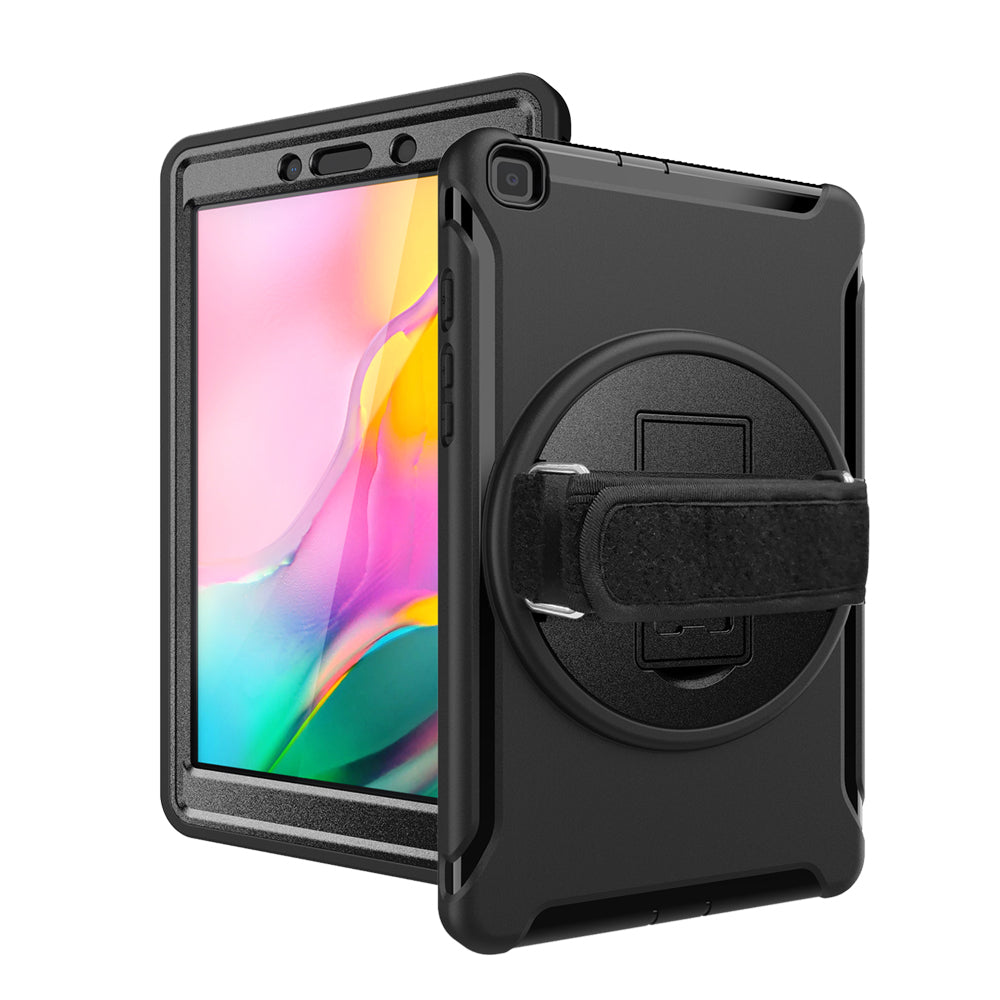 RIN-SS-T290 | Samsung Galaxy Tab A 8.0 (2019) T290 T295 | Rainproof military grade rugged case with hand strap and kick-stand