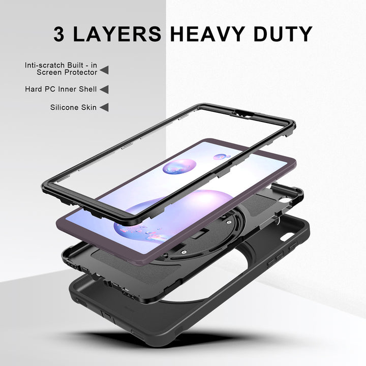 RIN-SS-T860 | Samsung Galaxy Tab S6 T860 T865 | Rainproof military grade rugged case with hand strap and kick-stand