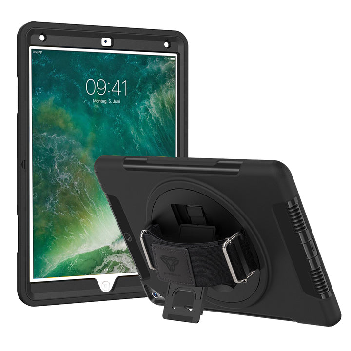 RIN-iPad-N3 | Apple iPad Pro 10.5 2017 | Rainproof military grade rugged case with hand strap and kick-stand