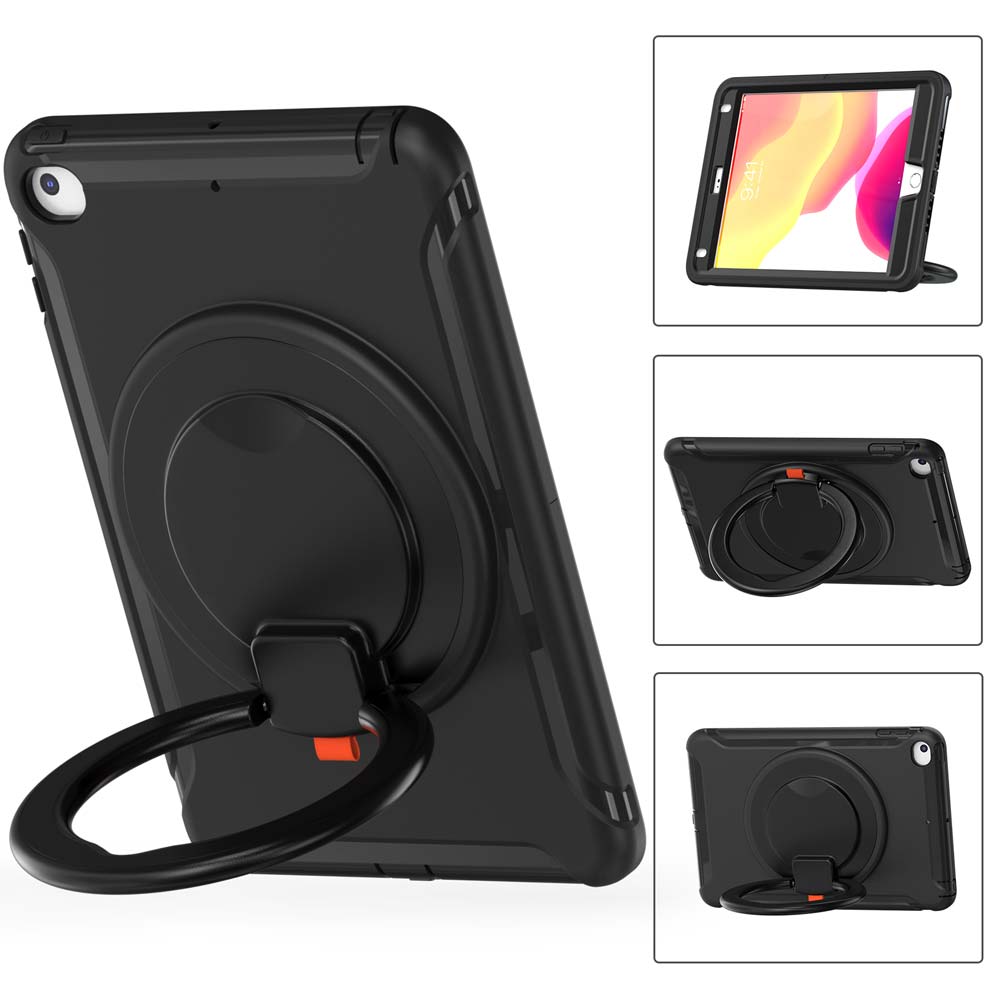 RON-iPad-M54 | iPad mini 5 / mini 4 | Rugged kids case with kick-stand & pencil Holder & folding grip