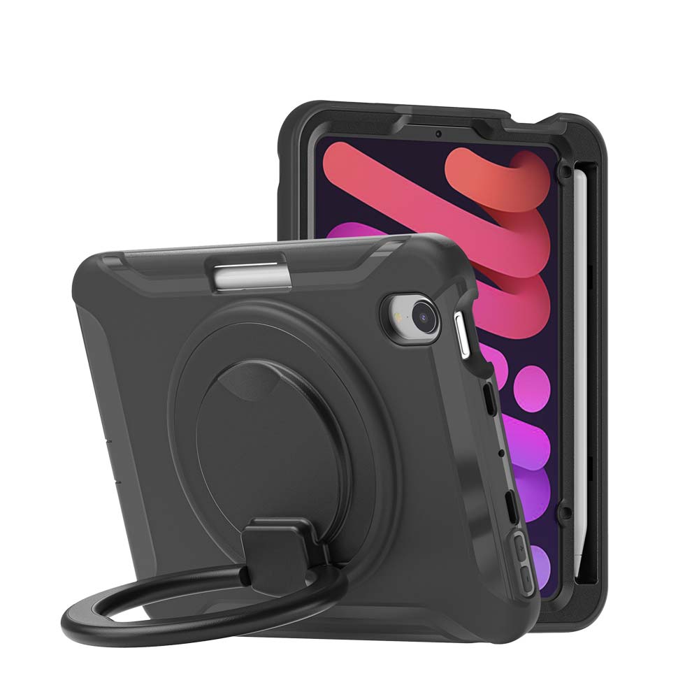 RON-iPad-M6 | iPad mini 6 | Rugged case with kick-stand & pencil Holde ...
