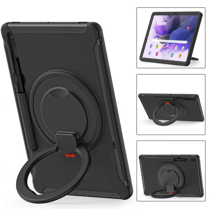 RON-SS-S7FE | Samsung Galaxy Tab S7 FE SM-T730 / T736B / T735NZ | Rugged kids case with kick-stand & pencil Holder & folding grip