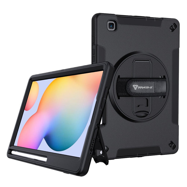 RIN-SS-P610 | Samsung Galaxy Tab S6 Lite SM-P610/P615 | Rainproof military grade rugged case with hand strap and kick-stand