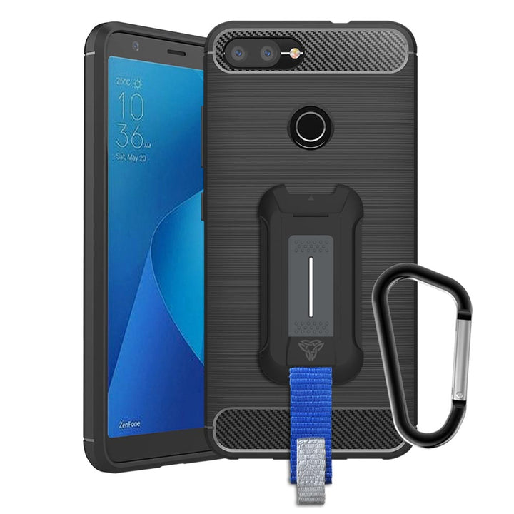 TP-AS18-ZFMP | Asus Zenfone Max Plus M1 ZB570TL | Shockproof Rugged Case w/ KEY Mount & Carabiner