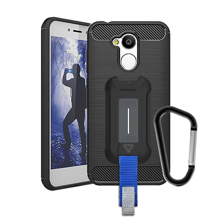 TP-HW-H6A | Huawei Honor 6A | Shockproof Rugged Case w/ KEY Mount & Carabiner