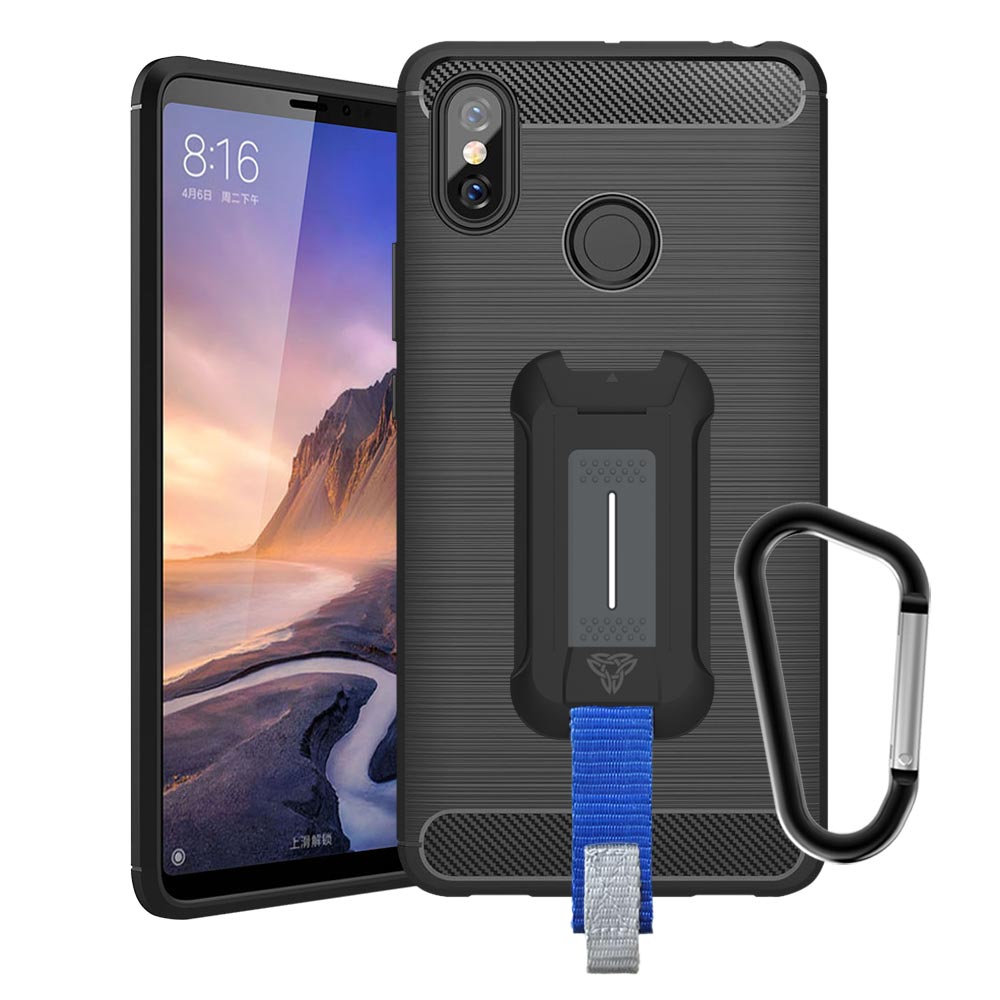 TP-MI18-MAX3 | Xiaomi Mi Max 3 | Mountable Shockproof Rugged Case for Outdoors w/ Carabiner