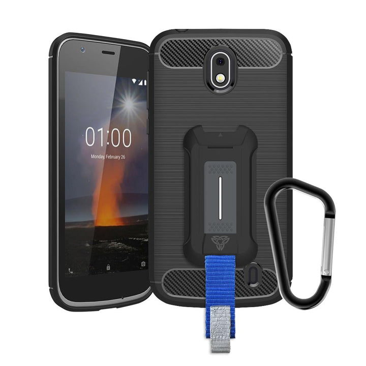 TP-NK18-1 | Nokia 1 | Shockproof Rugged Case w/ KEY Mount & Carabiner